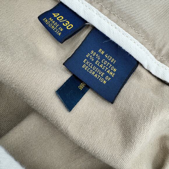 Polo Ralph Lauren Mens 40x30 (41x30 ACTUAL) Tan Khaki Chino Slim Straight Fit - Picture 7 of 13